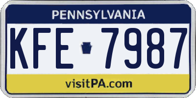 PA license plate KFE7987