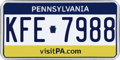 PA license plate KFE7988