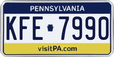 PA license plate KFE7990