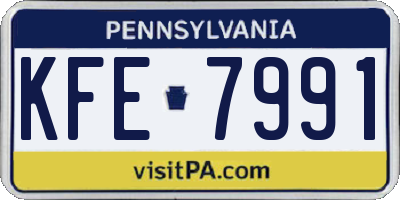 PA license plate KFE7991