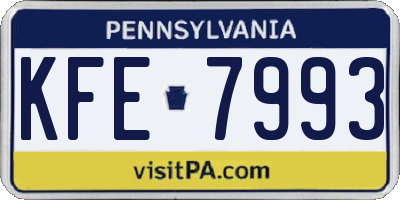 PA license plate KFE7993