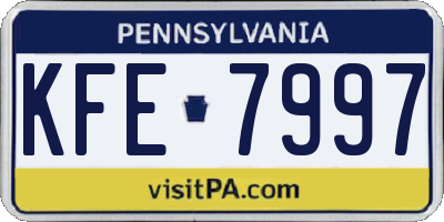 PA license plate KFE7997