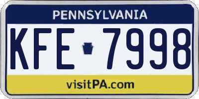 PA license plate KFE7998