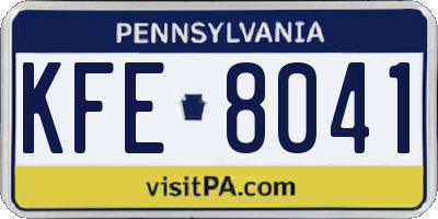 PA license plate KFE8041