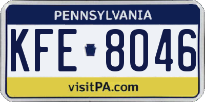 PA license plate KFE8046