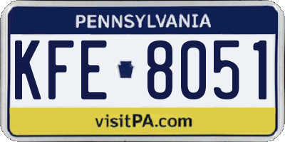 PA license plate KFE8051