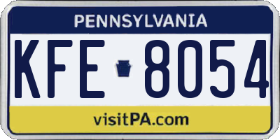 PA license plate KFE8054