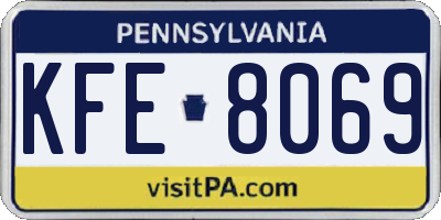 PA license plate KFE8069