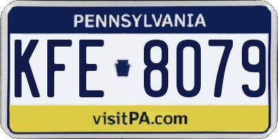 PA license plate KFE8079