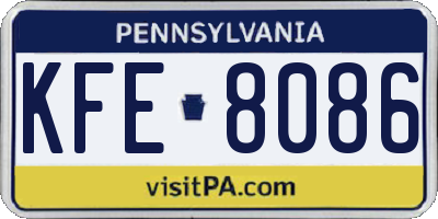 PA license plate KFE8086