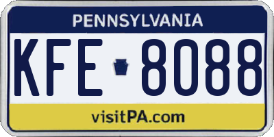 PA license plate KFE8088