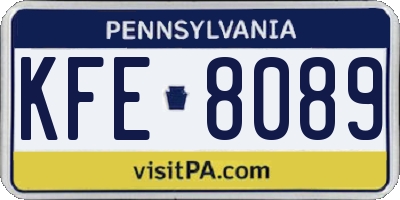 PA license plate KFE8089