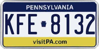 PA license plate KFE8132
