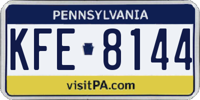 PA license plate KFE8144