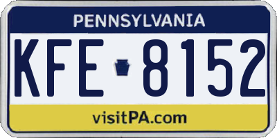 PA license plate KFE8152
