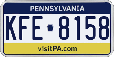 PA license plate KFE8158