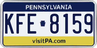 PA license plate KFE8159