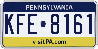 PA license plate KFE8161