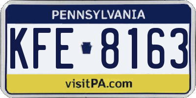 PA license plate KFE8163