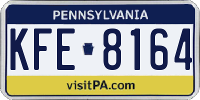 PA license plate KFE8164