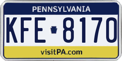 PA license plate KFE8170
