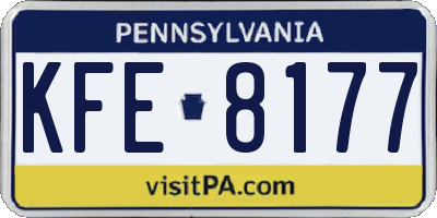 PA license plate KFE8177