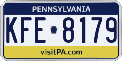 PA license plate KFE8179