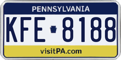 PA license plate KFE8188