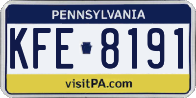 PA license plate KFE8191