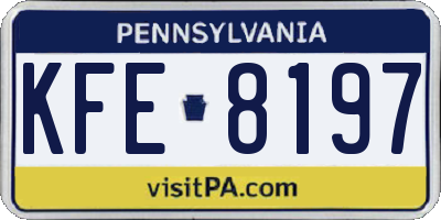 PA license plate KFE8197
