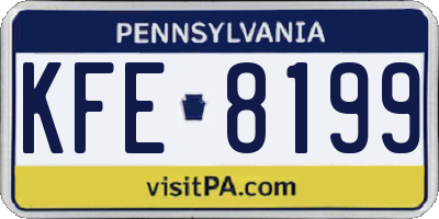 PA license plate KFE8199