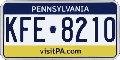 PA license plate KFE8210
