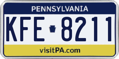 PA license plate KFE8211