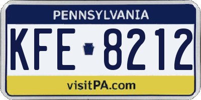 PA license plate KFE8212