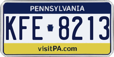 PA license plate KFE8213