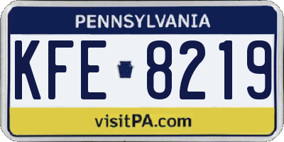 PA license plate KFE8219