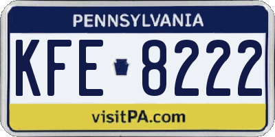 PA license plate KFE8222