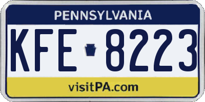 PA license plate KFE8223