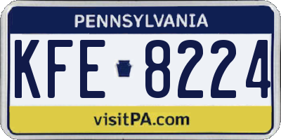 PA license plate KFE8224