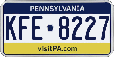 PA license plate KFE8227