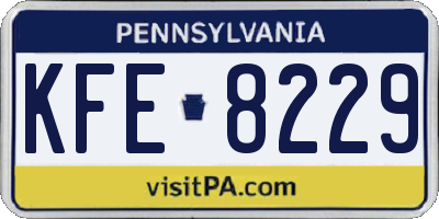 PA license plate KFE8229