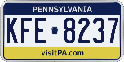 PA license plate KFE8237