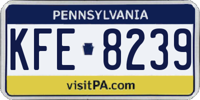 PA license plate KFE8239
