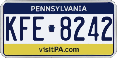 PA license plate KFE8242