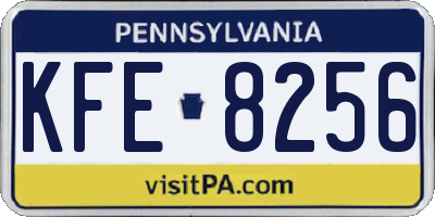 PA license plate KFE8256