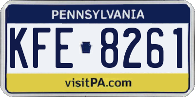 PA license plate KFE8261