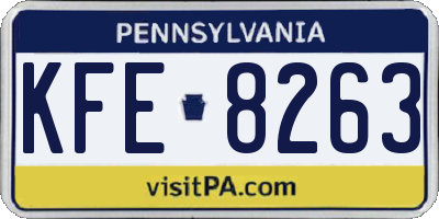 PA license plate KFE8263