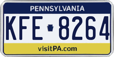 PA license plate KFE8264