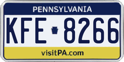 PA license plate KFE8266