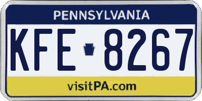 PA license plate KFE8267